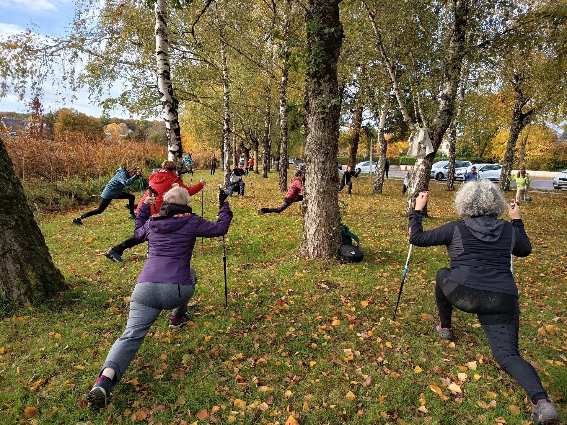 Etirements, nous profitons du soleil et des couleurs de l'automne !